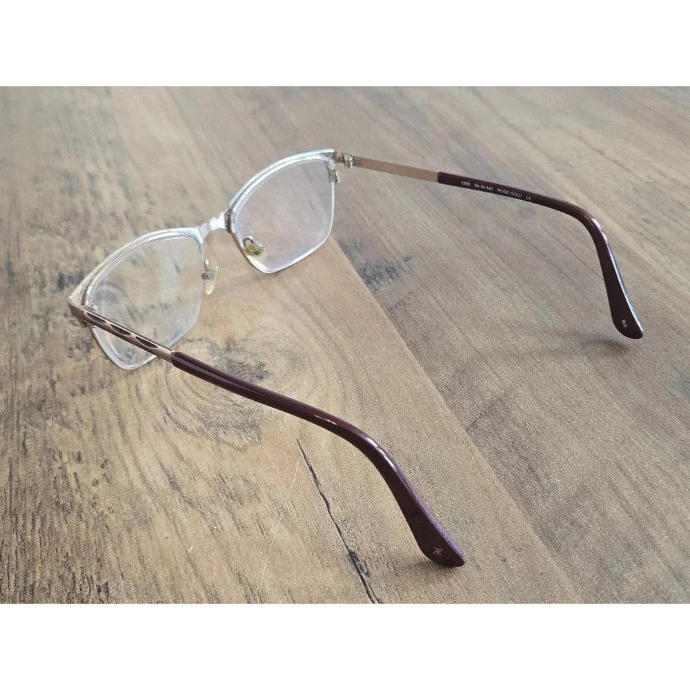 Adrienne Vittadini 1246 Rose Gold Semi Rimless Eyeglasses Frames 54-16-140